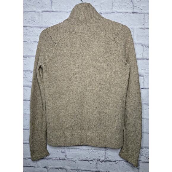 J.Crew brown 100% merino wool metallic full zip cardigan sweater XS. - Picture 3 of 7